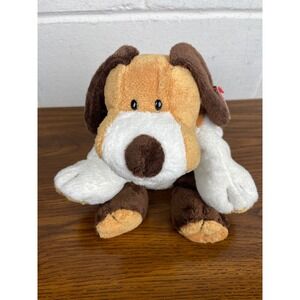 NWT TY 2002 Whiffer Pluffies Dog Stuffed Toy w/tag Brown White Tan 7" Puppy‎